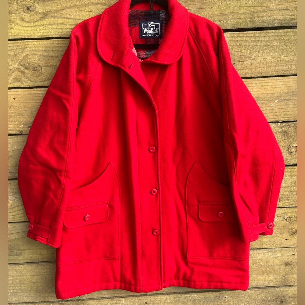 1990s Woolrich Red Wool Coat | Classic Heritage Style